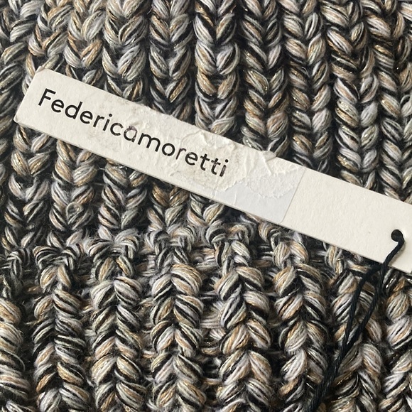 Federica Moretti Knit Hat with Bow NWT in Marled Wool Knit with Metallic Threads main image 4